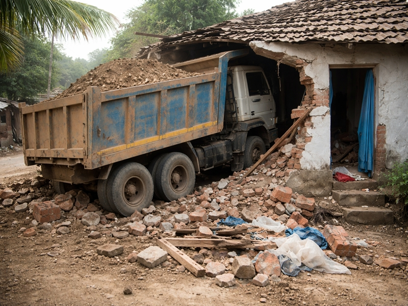 Truck Crashes into House in MP, Man Dies.webp