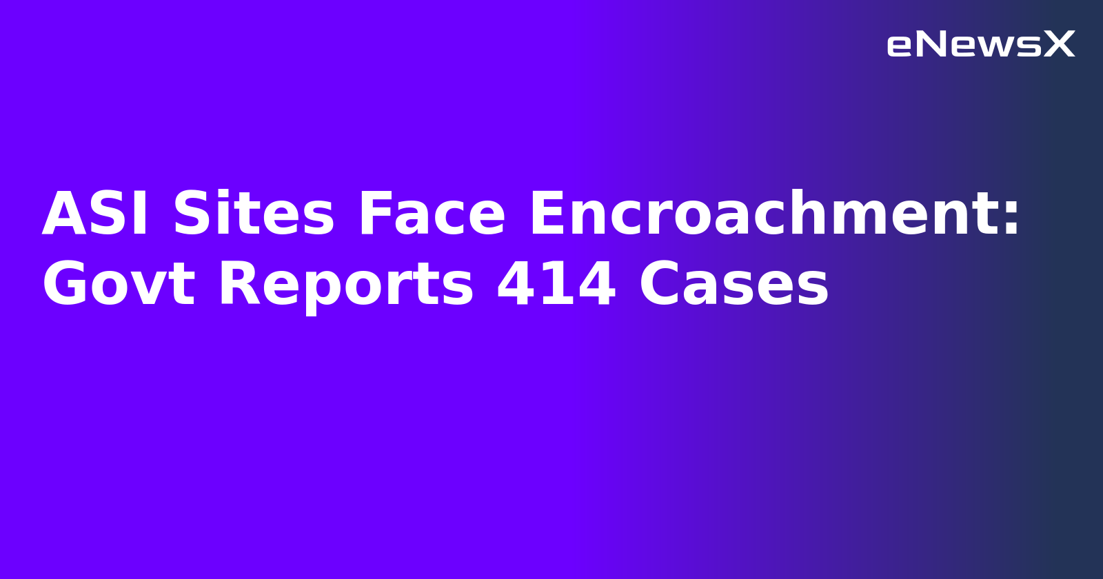 ASI Sites Face Encroachment: Govt Reports 414 Cases