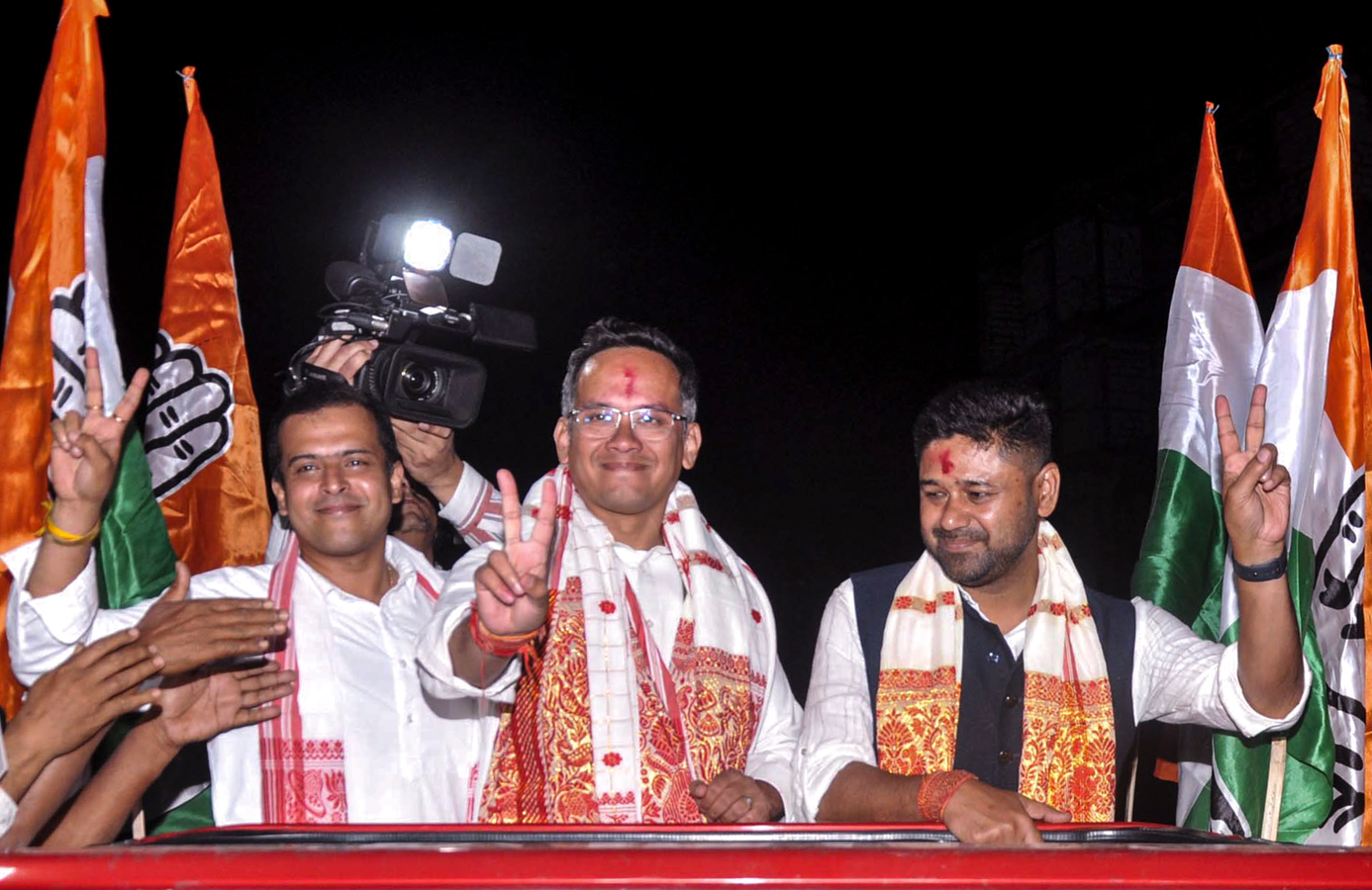 Gogoi and Gogoi Campaign for Opposition in Assam