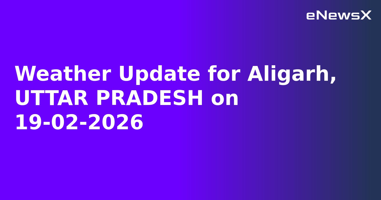 Weather Update for Aligarh, UTTAR PRADESH on 19-02-2026
