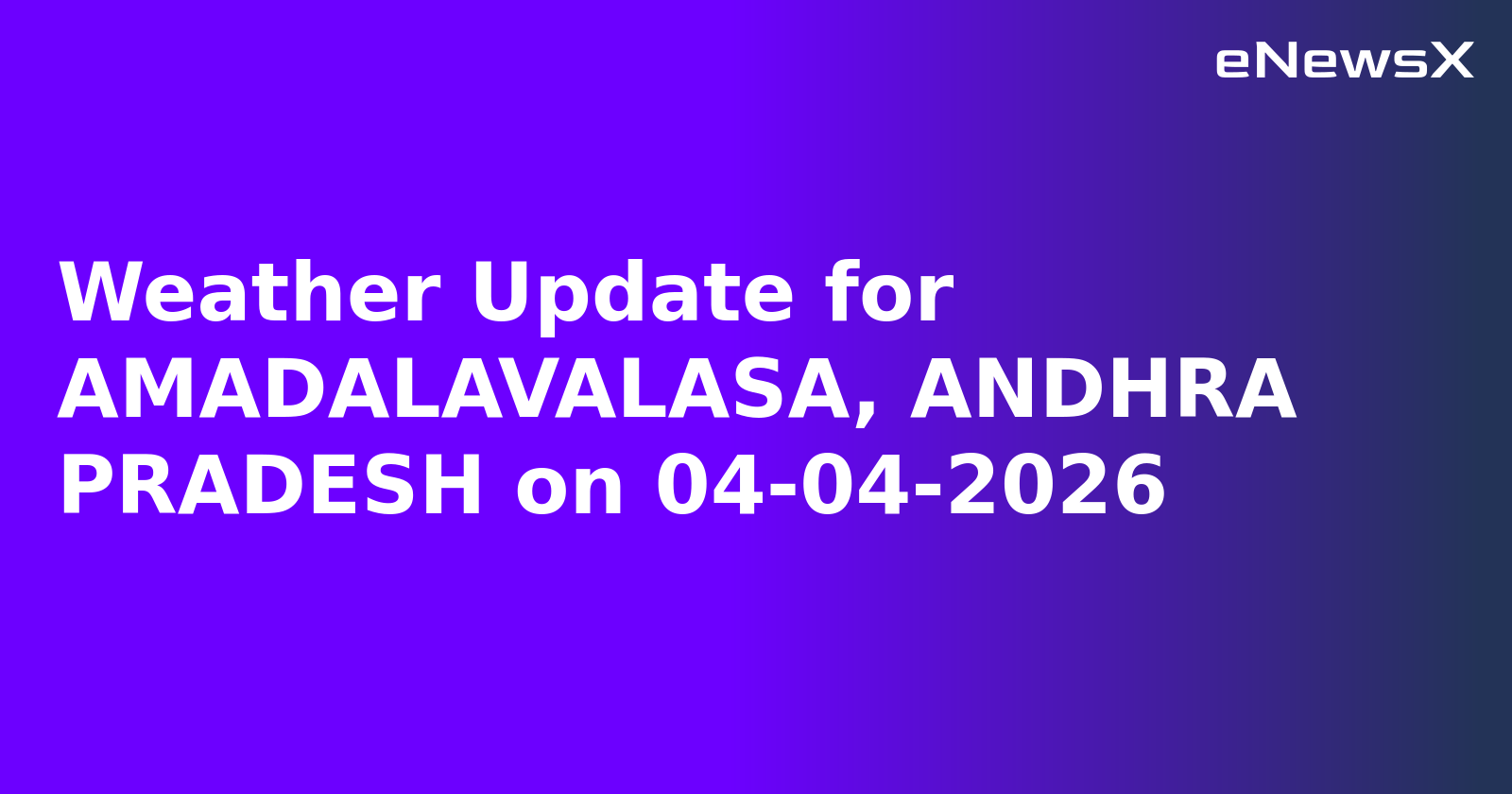 Weather Update for AMADALAVALASA, ANDHRA PRADESH on 04-04-2026.webp