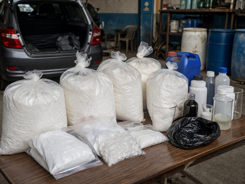 Crackdown on Drug Racket: Police Recover Chemicals and Cash.webp