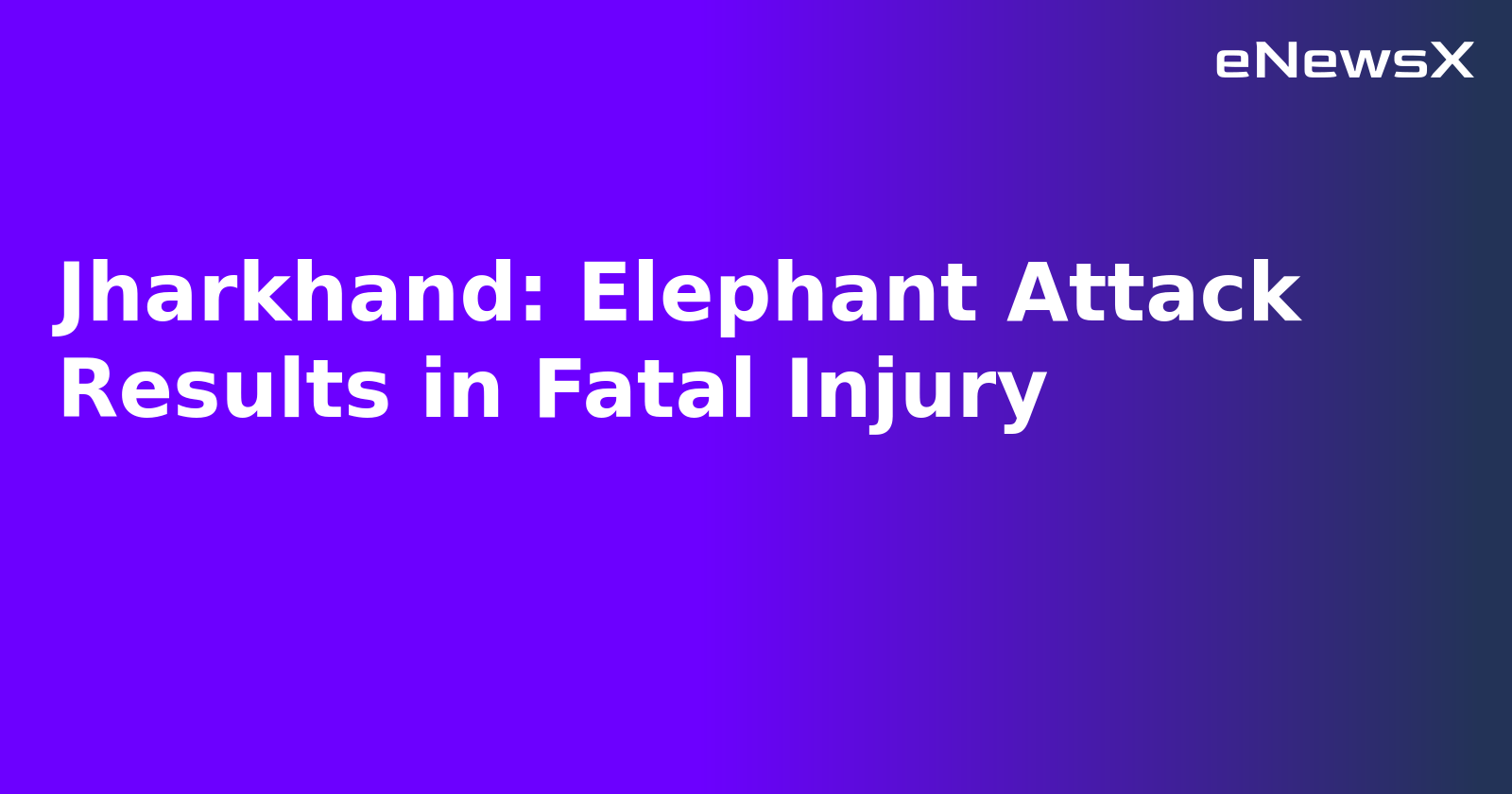 Jharkhand: Elephant Attack Results in Fatal Injury