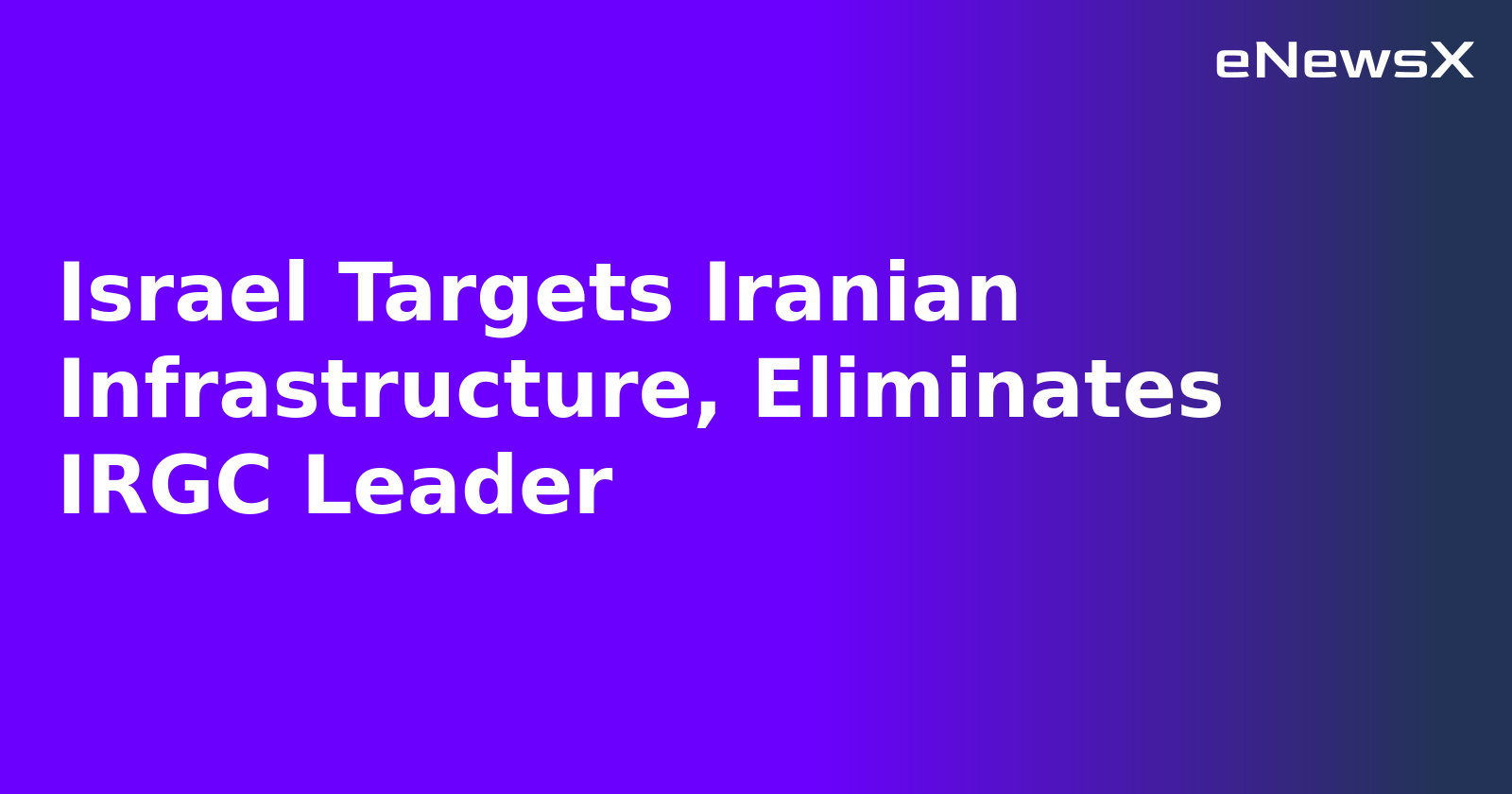 Israel Targets Iranian Infrastructure, Eliminates IRGC Leader.webp