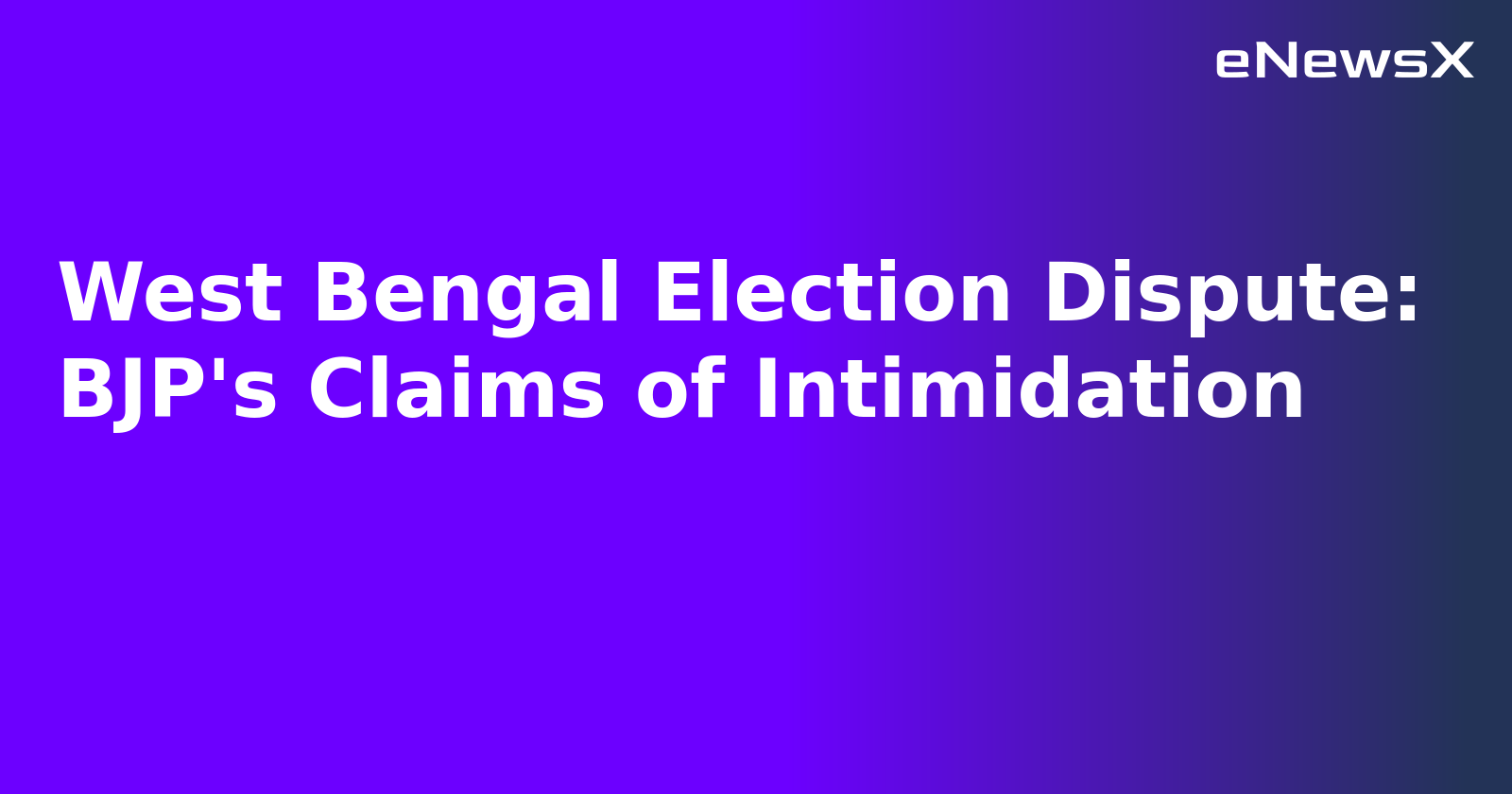 West Bengal Election Dispute: BJP's Claims of Intimidation.webp