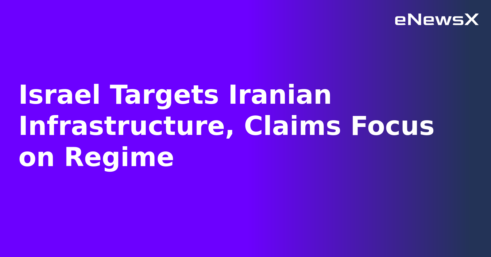 Israel Targets Iranian Infrastructure, Claims Focus on Regime.webp
