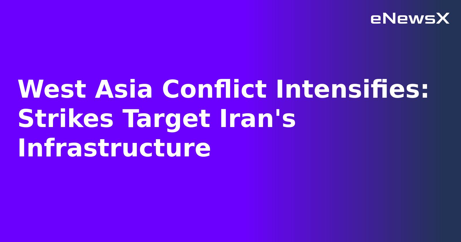 West Asia Conflict Intensifies: Strikes Target Iran's Infrastructure.webp