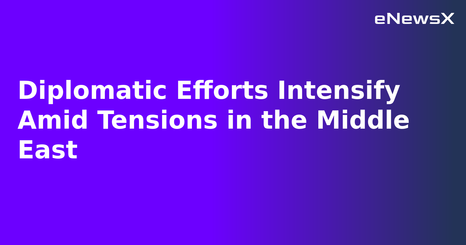 Diplomatic Efforts Intensify Amid Tensions in the Middle East.webp