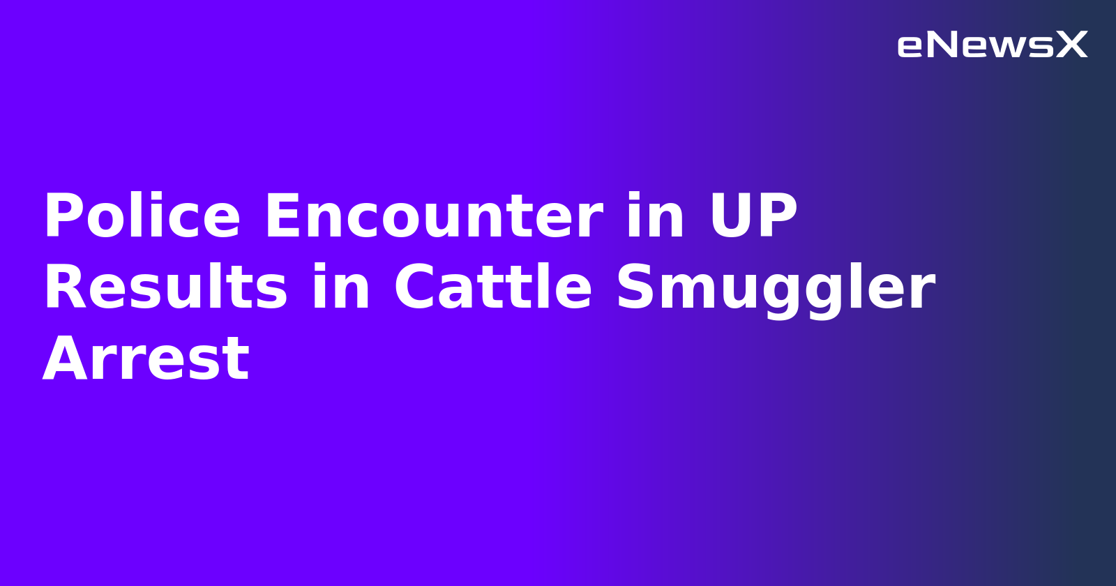 Police Encounter in UP Results in Cattle Smuggler Arrest.webp