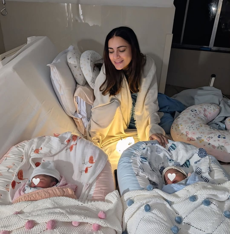 Twin Babies: A Moment from Shraddha Arya's Family Life.webp
