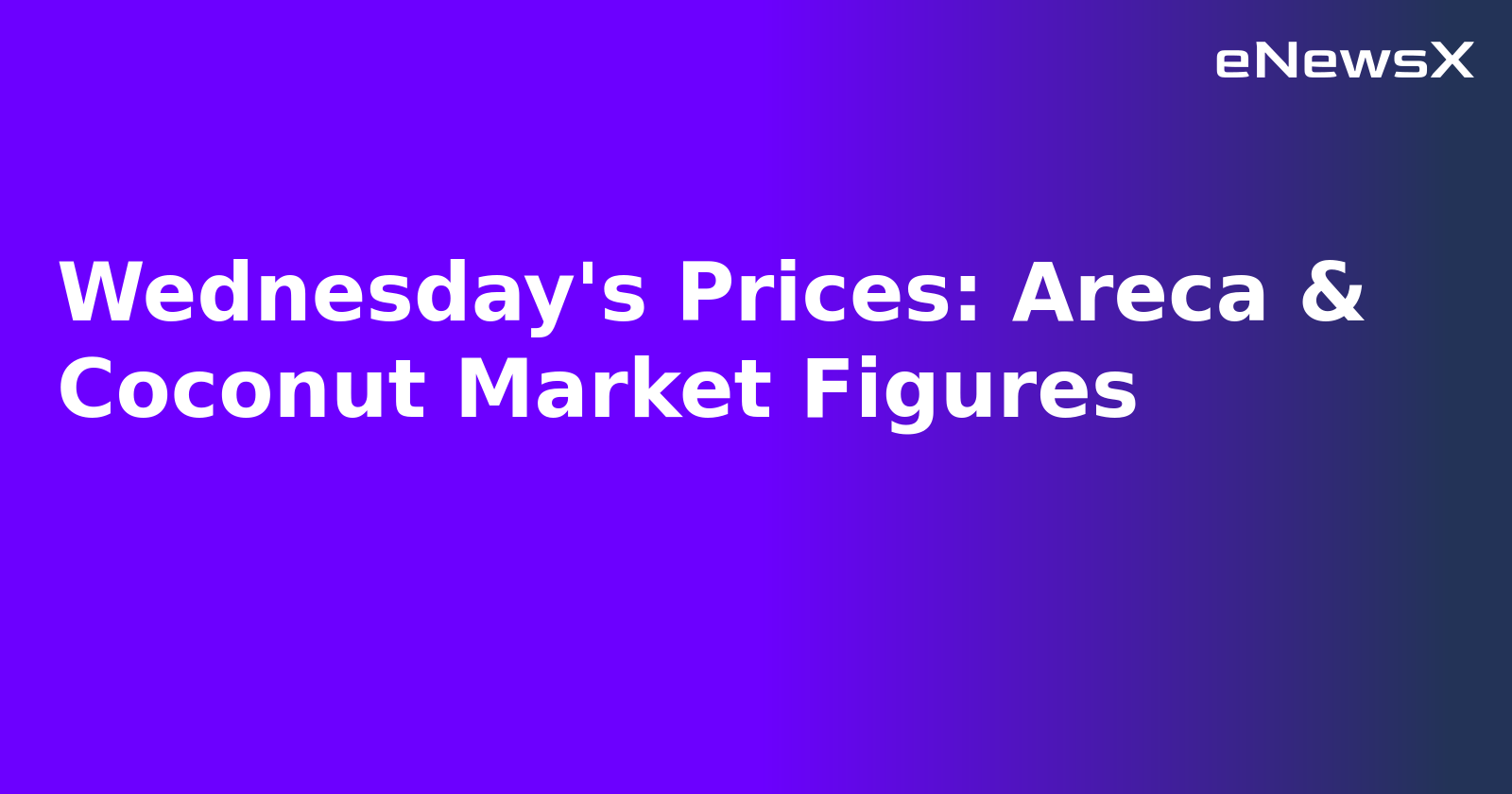 Wednesday's Prices: Areca & Coconut Market Figures.webp