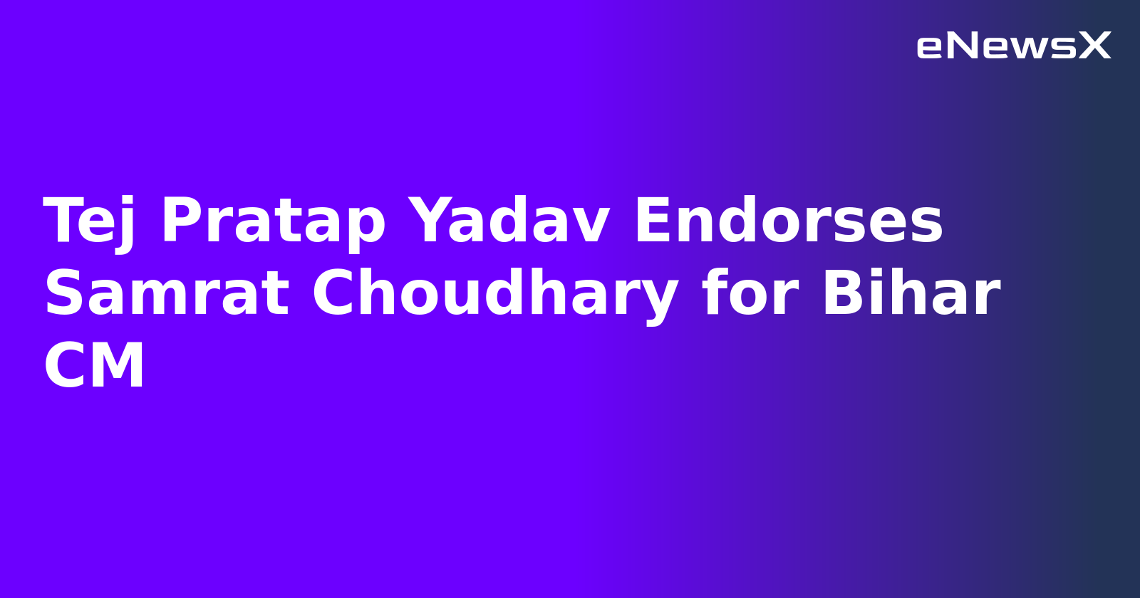 Tej Pratap Yadav Endorses Samrat Choudhary for Bihar CM.webp