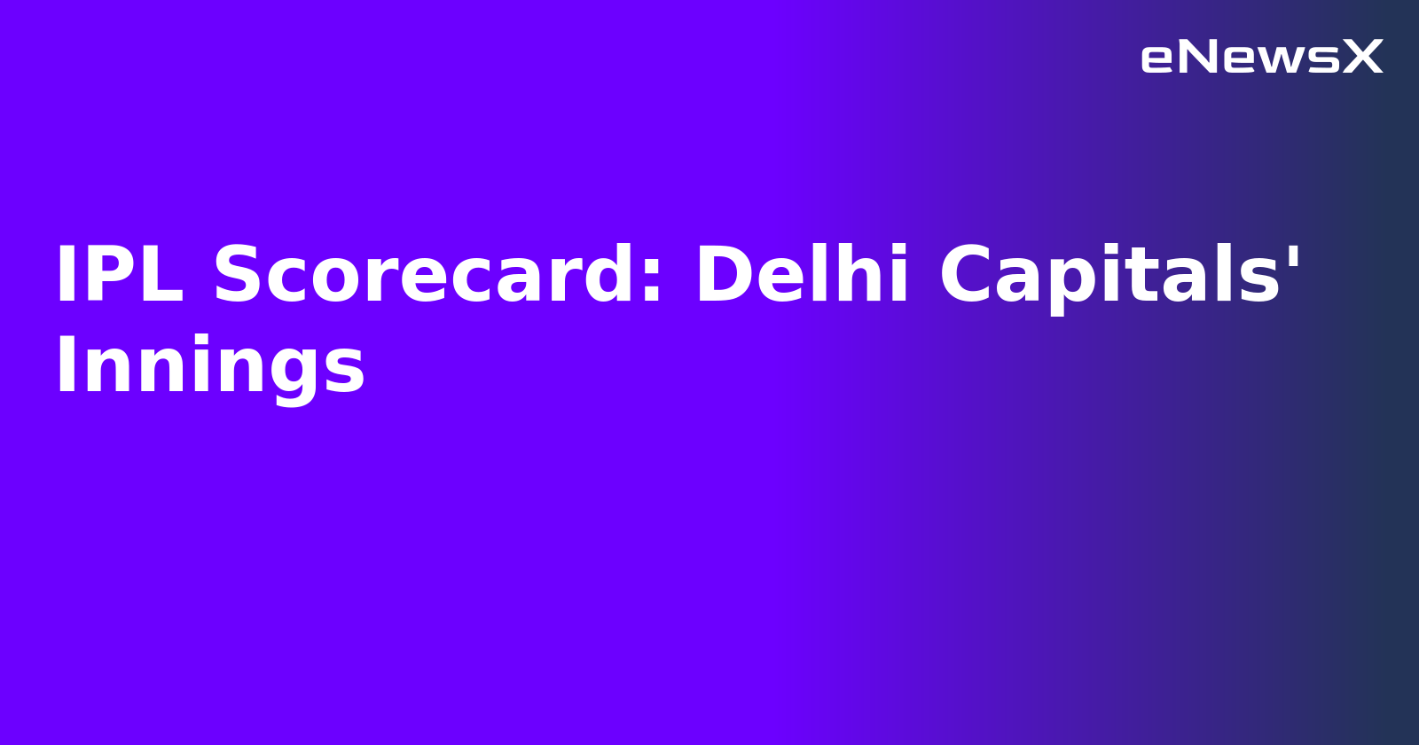 IPL Scorecard: Delhi Capitals' Innings