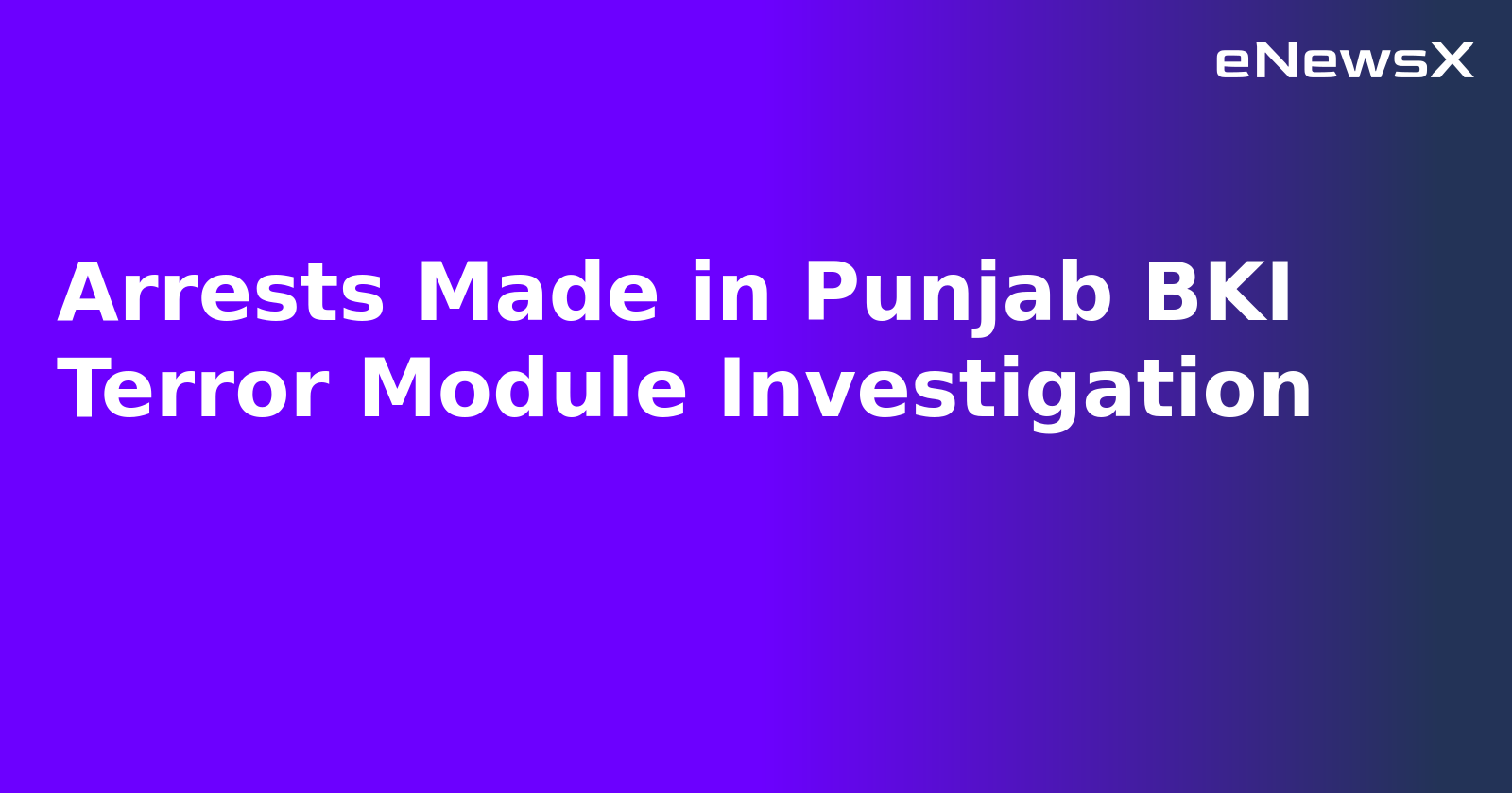 Arrests Made in Punjab BKI Terror Module Investigation