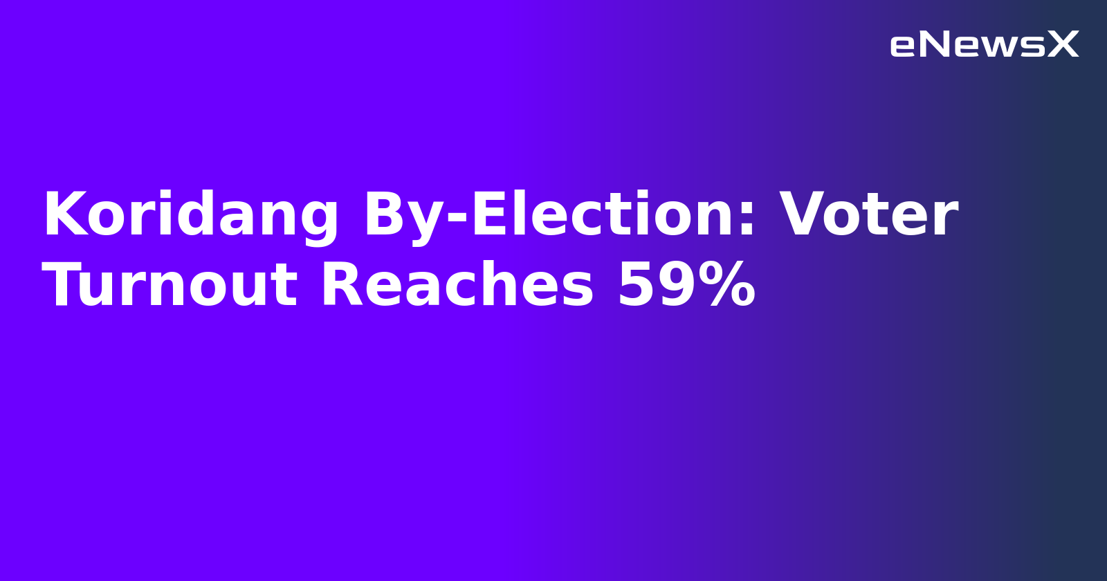 Koridang By-Election: Voter Turnout Reaches 59%.webp