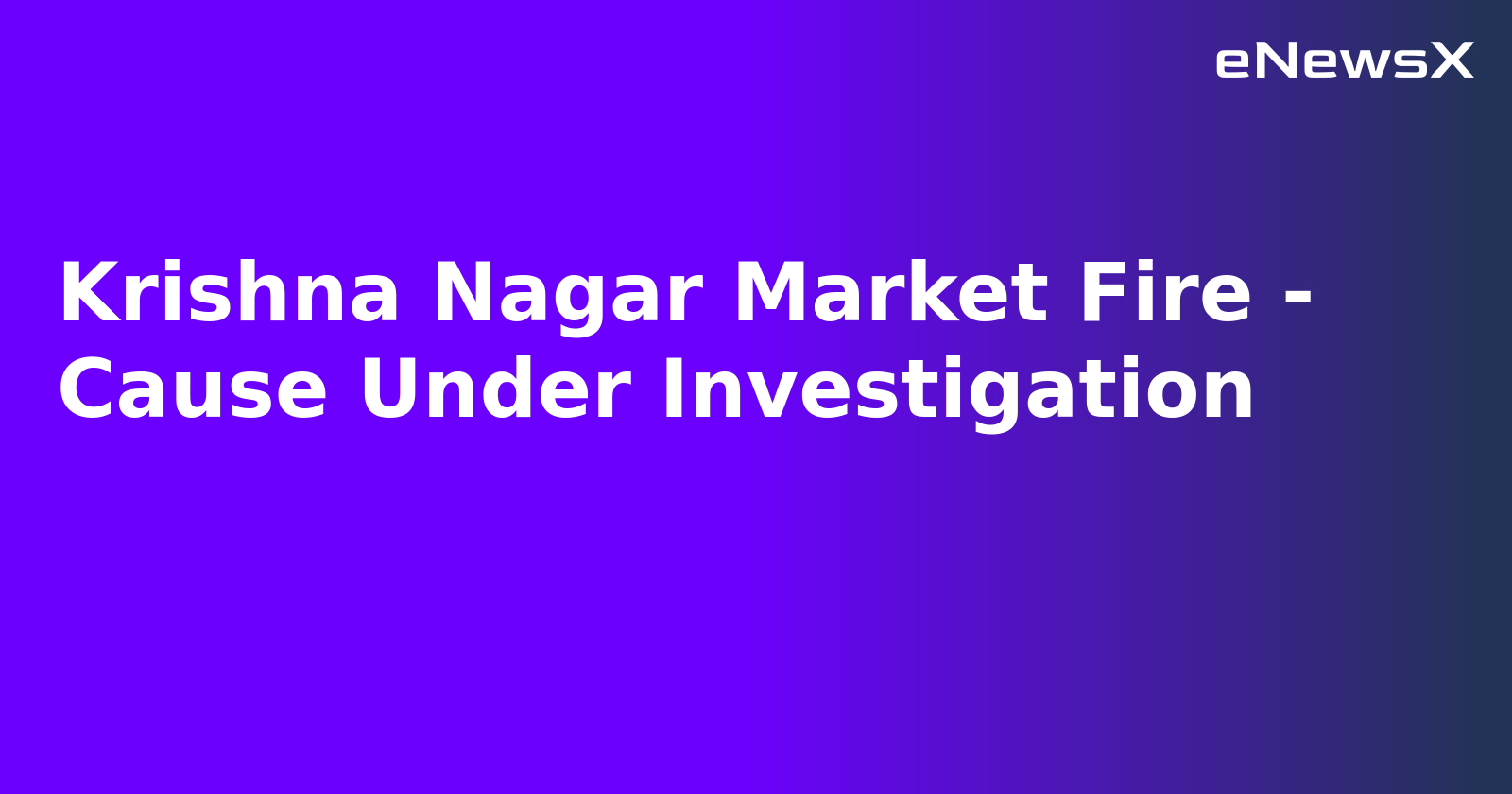 Krishna Nagar Market Fire - Cause Under Investigation