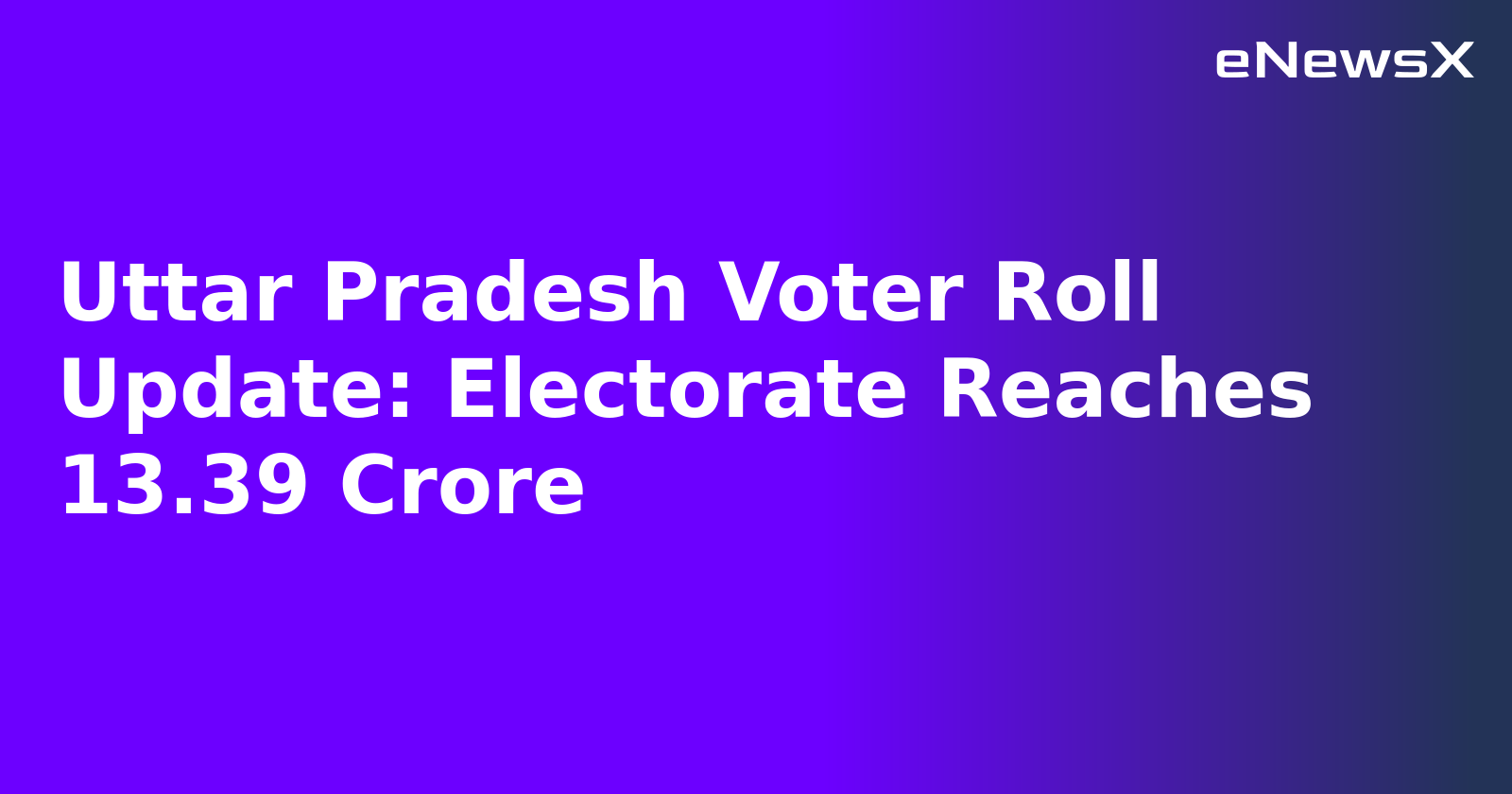 Uttar Pradesh Voter Roll Update: Electorate Reaches 13.39 Crore.webp
