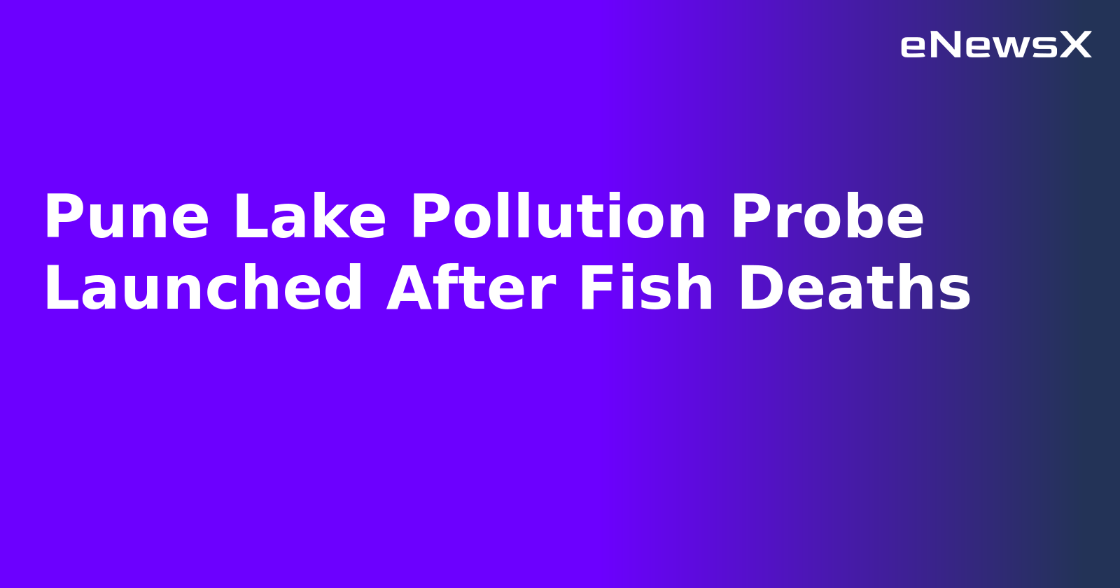 Pune Lake Pollution Probe Launched After Fish Deaths