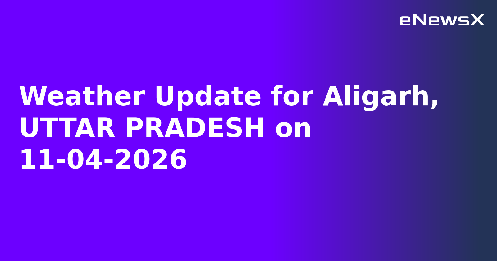 Weather Update for Aligarh, UTTAR PRADESH on 11-04-2026