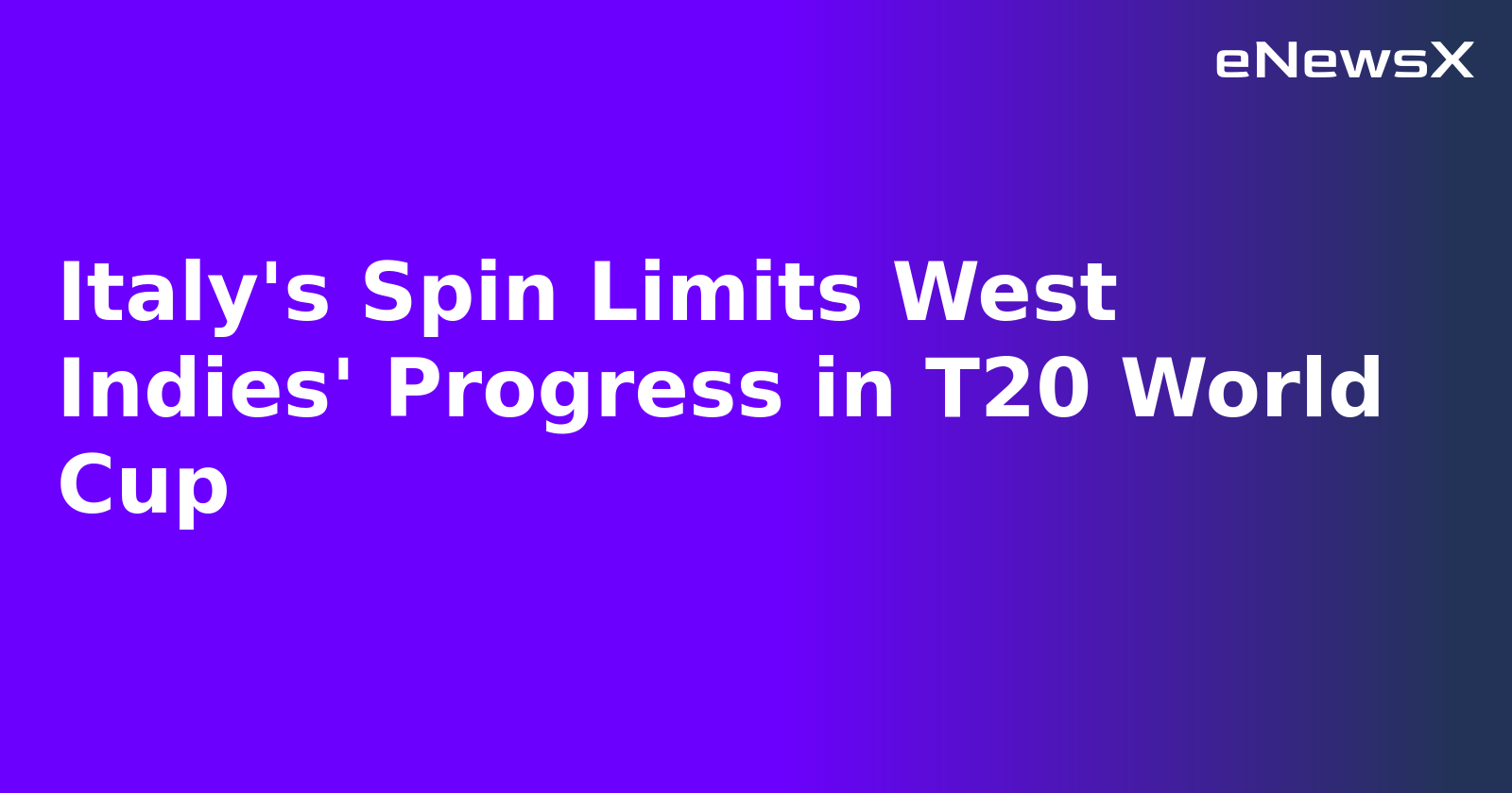 Italy's Spin Limits West Indies' Progress in T20 World Cup.webp