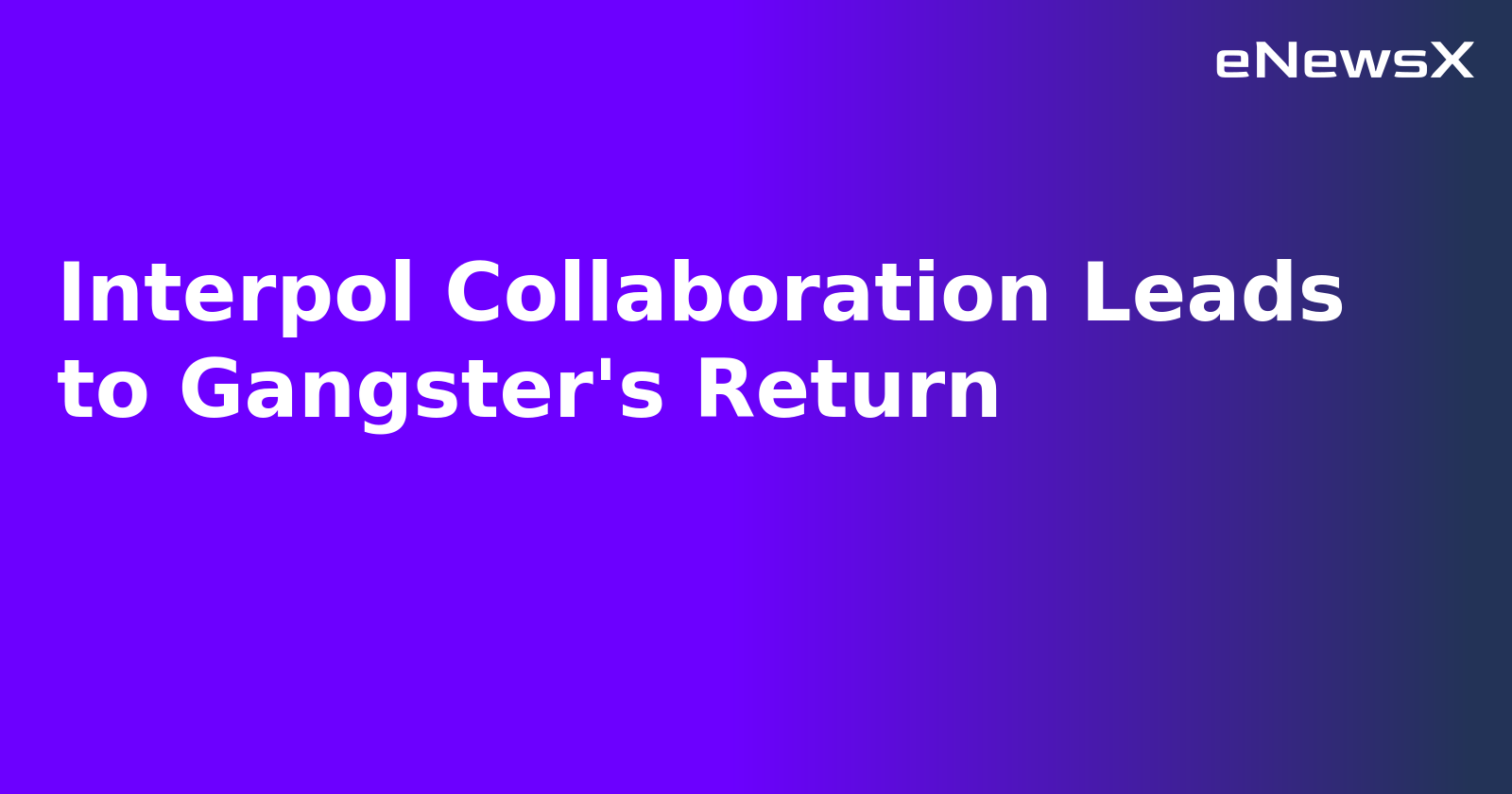 Interpol Collaboration Leads to Gangster's Return.webp