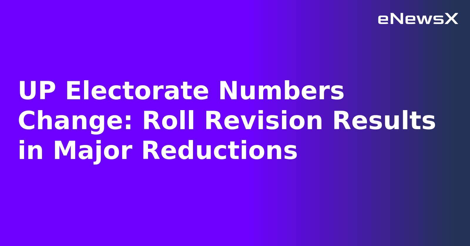 UP Electorate Numbers Change: Roll Revision Results in Major Reductions.webp