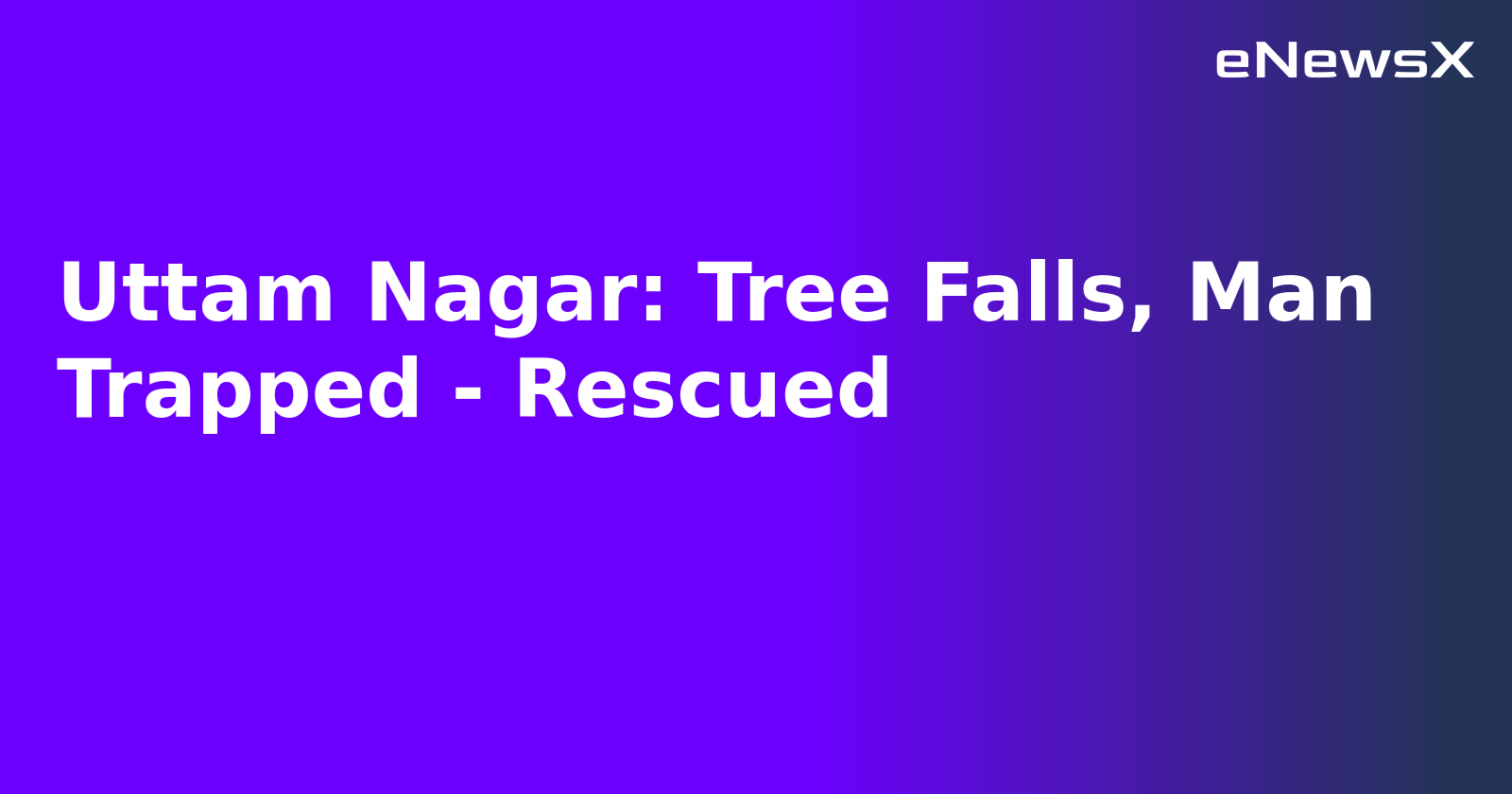 Uttam Nagar: Tree Falls, Man Trapped - Rescued.webp Uttam Nagar: Tree Falls, Man Trapped - Rescued.webp