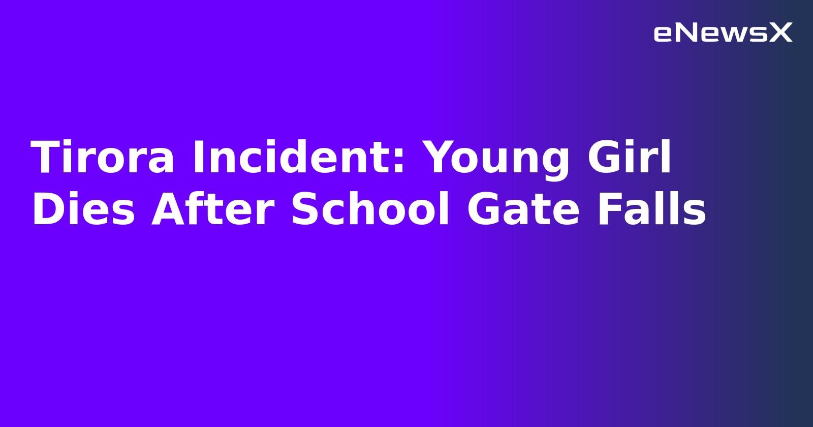 Tirora Incident: Young Girl Dies After School Gate Falls.webp