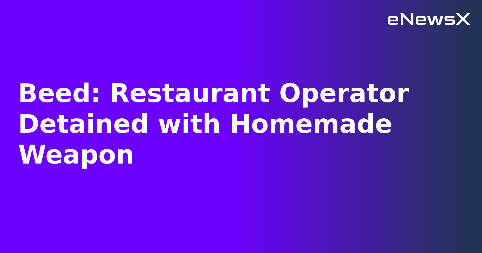 Beed: Restaurant Operator Detained with Homemade Weapon.webp