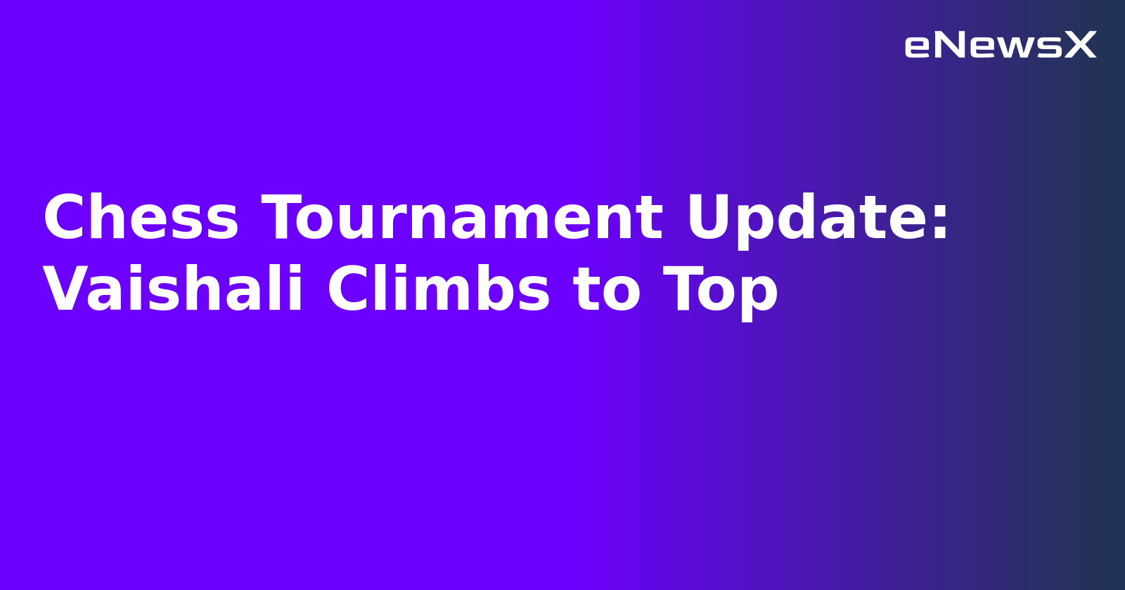 Chess Tournament Update: Vaishali Climbs to Top