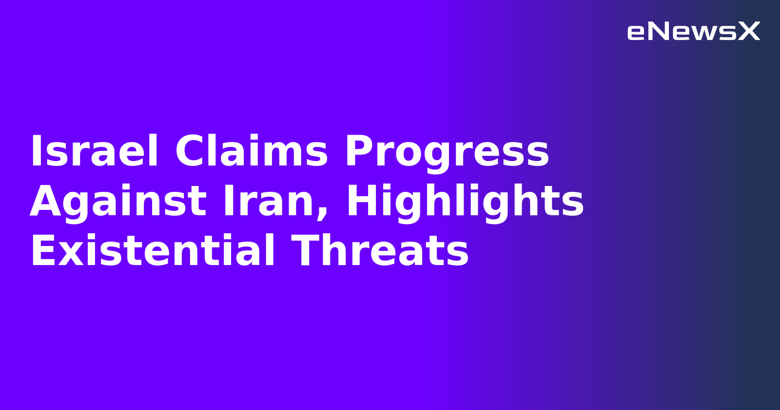 Israel Claims Progress Against Iran, Highlights Existential Threats.webp