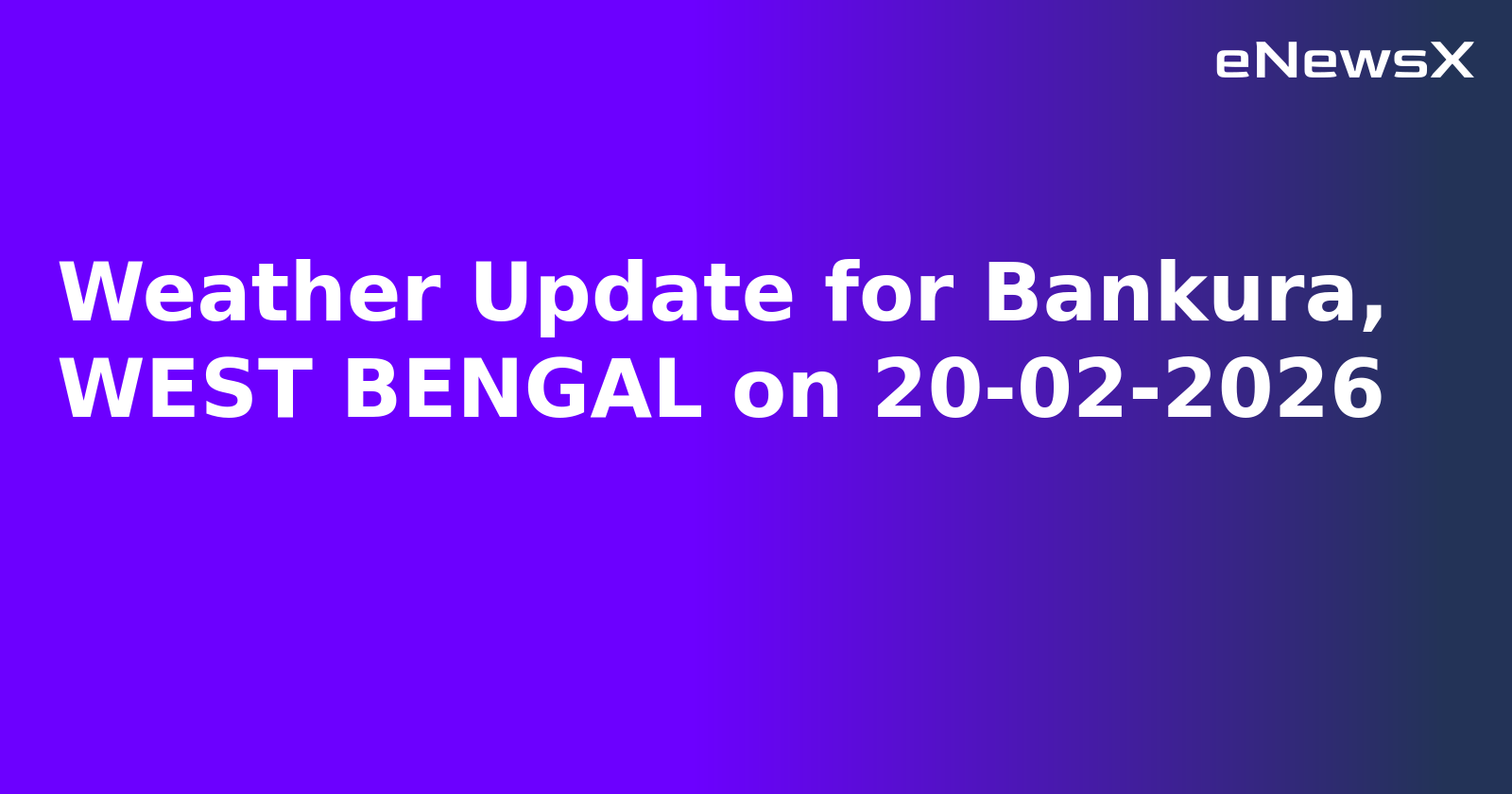 Weather Update for Bankura, WEST BENGAL on 20-02-2026