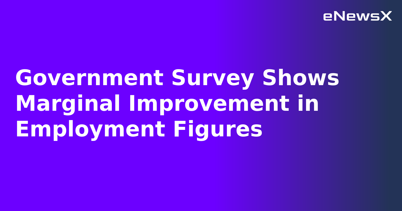 Government Survey Shows Marginal Improvement in Employment Figures