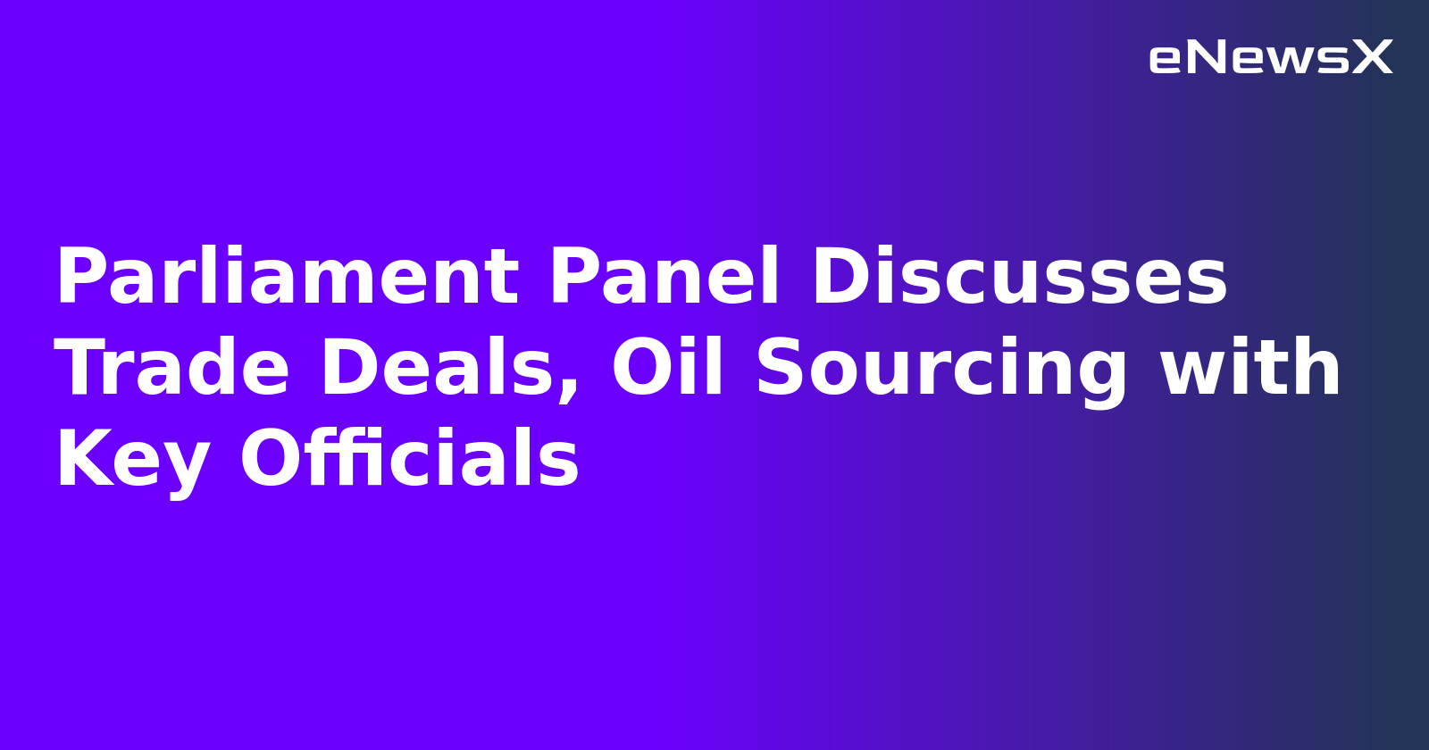 Parliament Panel Discusses Trade Deals, Oil Sourcing with Key Officials.webp