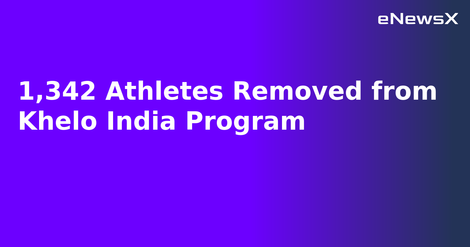 1,342 Athletes Removed from Khelo India Program
