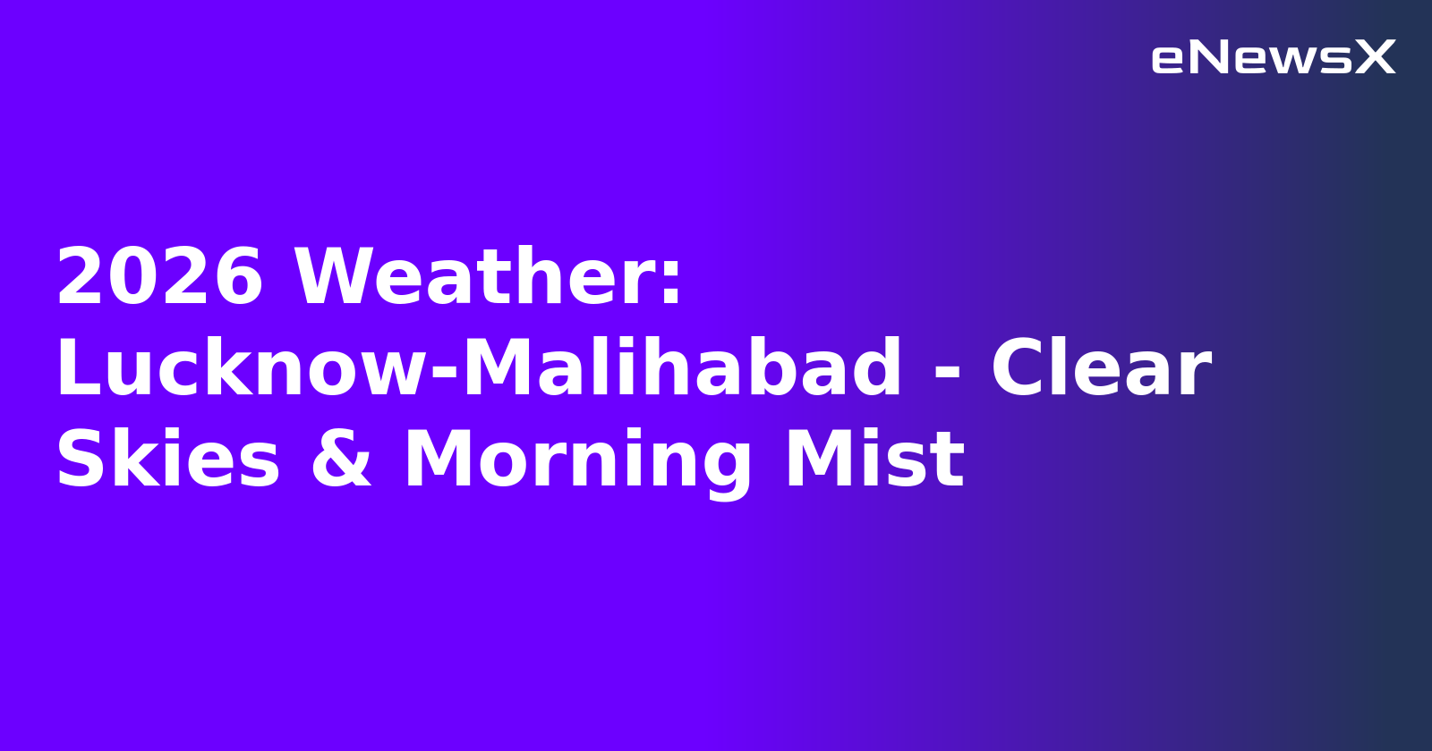 2026 Weather: Lucknow-Malihabad - Clear Skies & Morning Mist