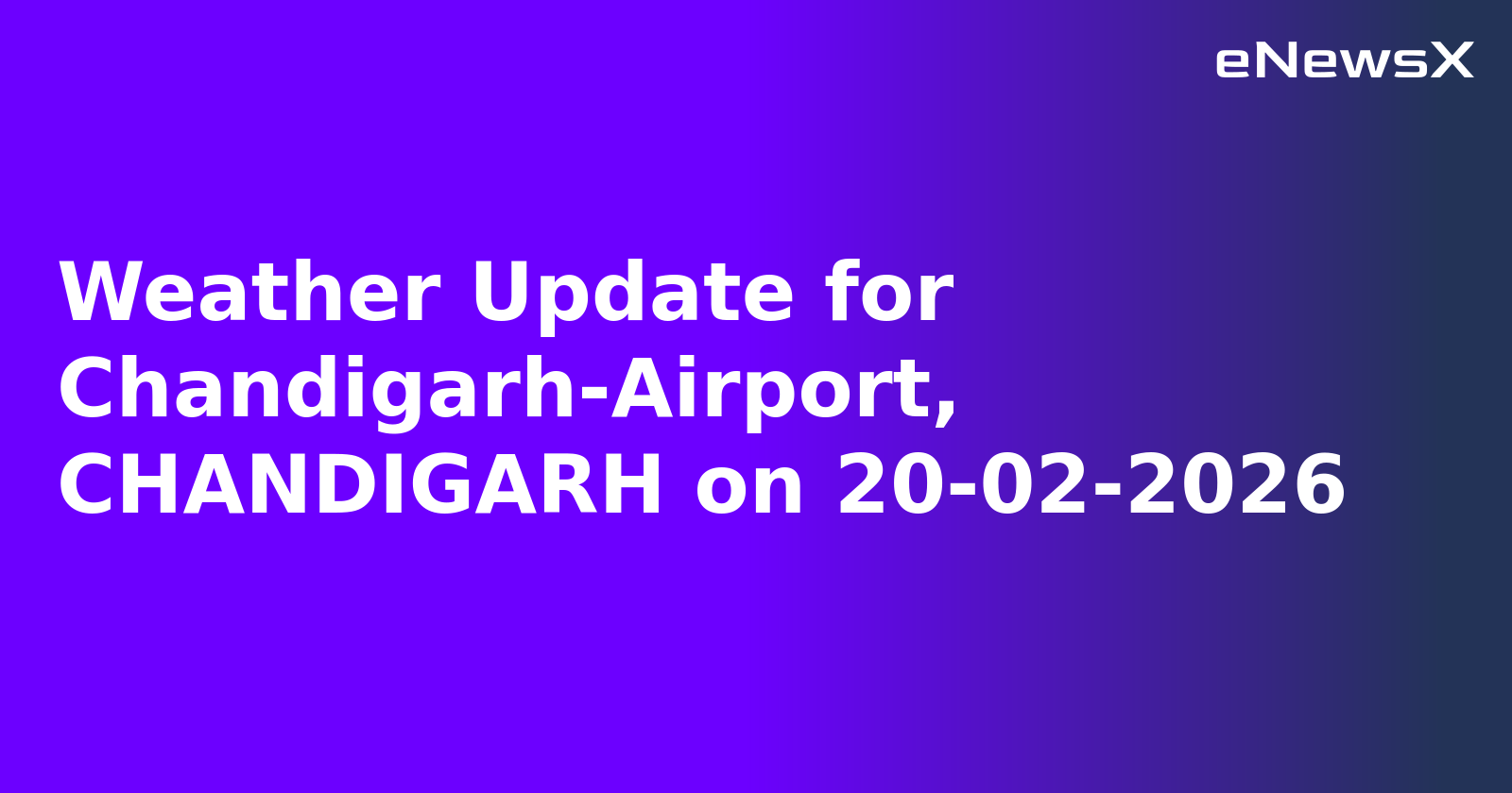 Weather Update for Chandigarh-Airport, CHANDIGARH on 20-02-2026