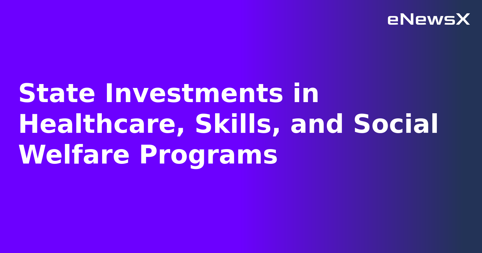 State Investments in Healthcare, Skills, and Social Welfare Programs