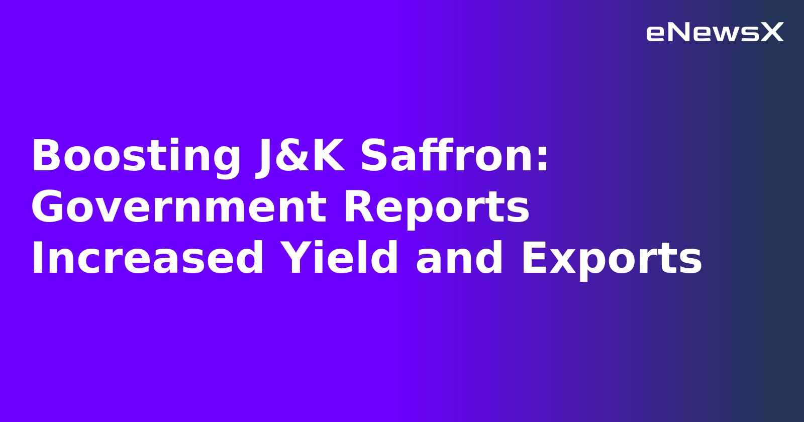 Boosting J&K Saffron: Government Reports Increased Yield and Exports