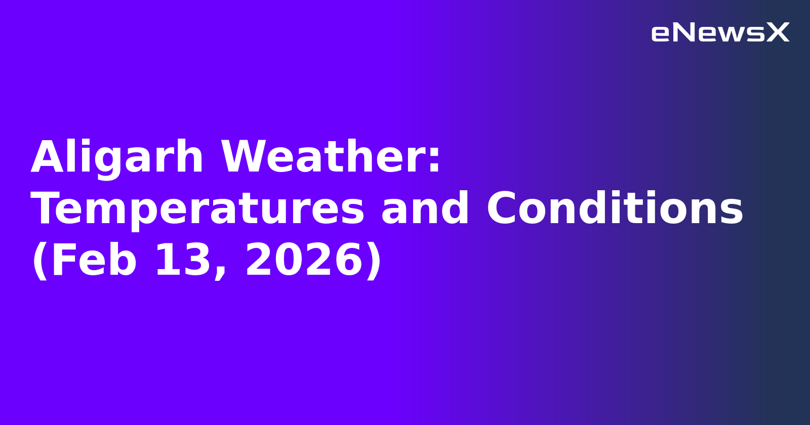 Aligarh Weather: Temperatures and Conditions (Feb 13, 2026).webp