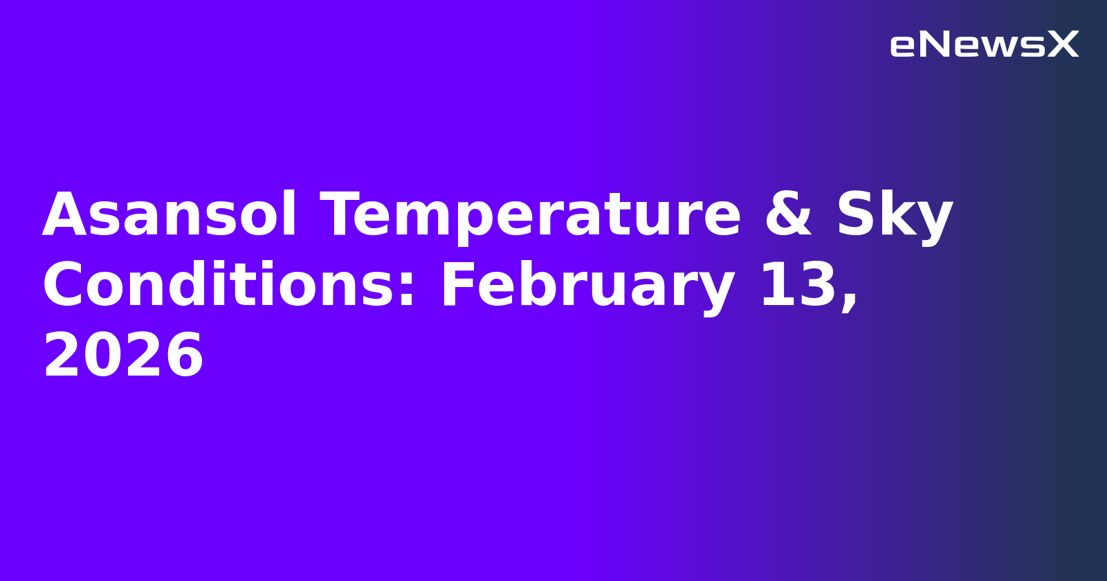 Asansol Temperature & Sky Conditions: February 13, 2026