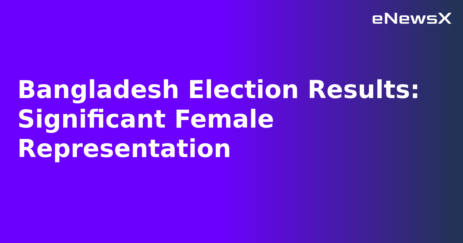 Bangladesh Election Results: Significant Female Representation