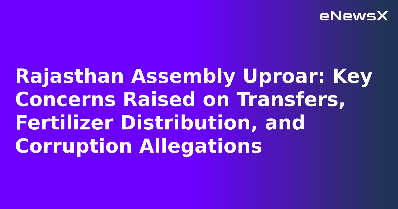 Rajasthan Assembly Uproar: Key Concerns Raised on Transfers, Fertilizer Distribution, and Cor...webp