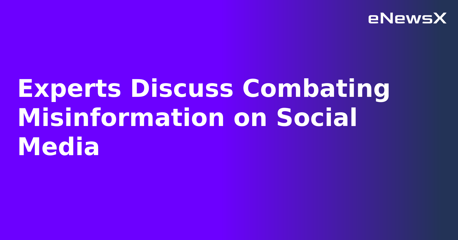 Experts Discuss Combating Misinformation on Social Media
