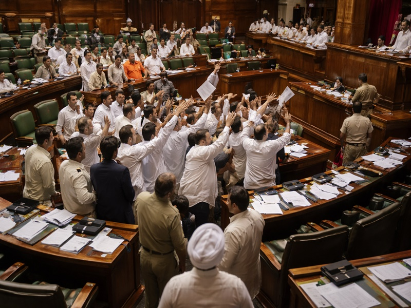 Rajasthan Assembly Chaos: Government vs. Opposition.webp
