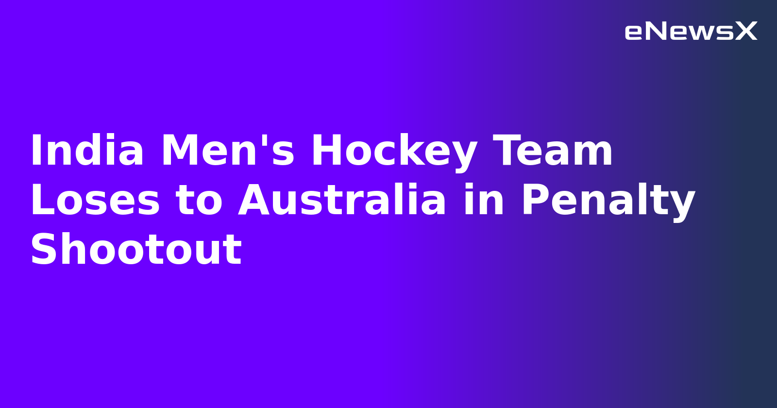 India Men's Hockey Team Loses to Australia in Penalty Shootout.webp