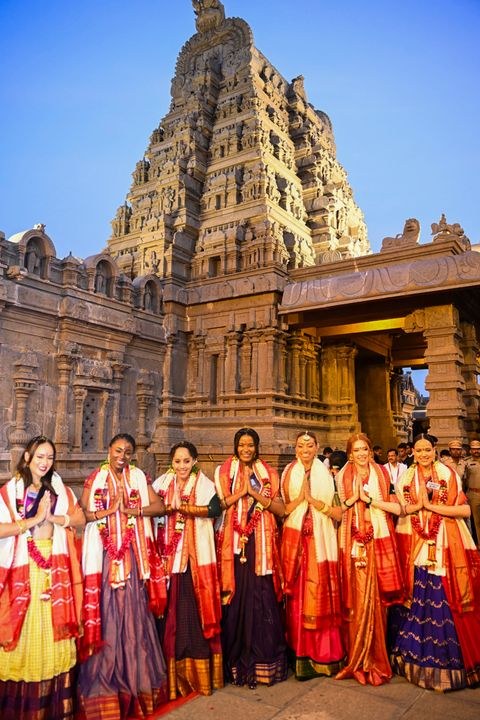 Miss World 2025 Contestants Experience Telangana’s Rich Heritage Through IKAT Weaving and Temple Visit